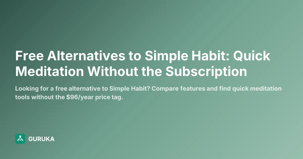 Free Alternatives to Simple Habit: Quick Meditation Without the Subscription