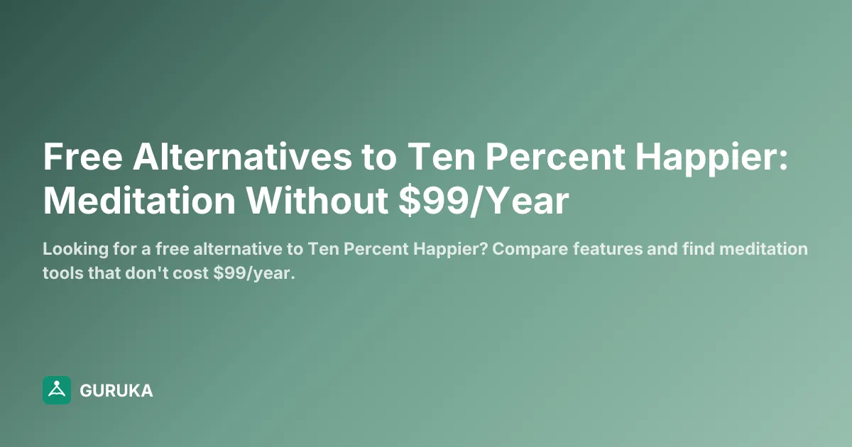 Free Alternatives to Ten Percent Happier: Meditation Without $99/Year