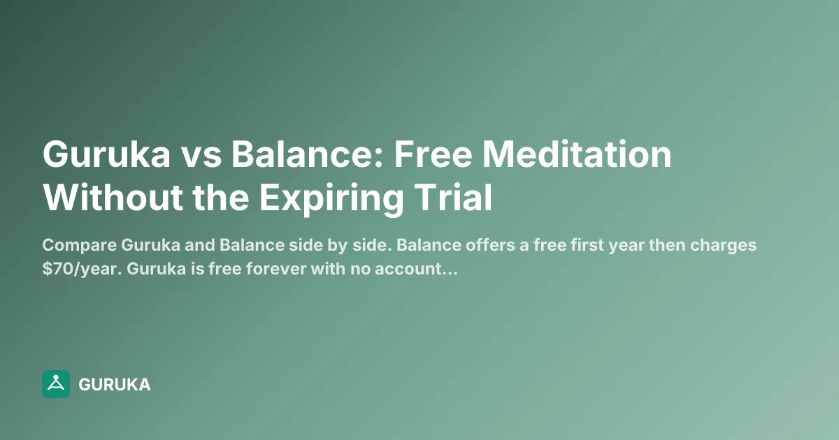 Guruka vs Balance: Free Meditation Without the Expiring Trial