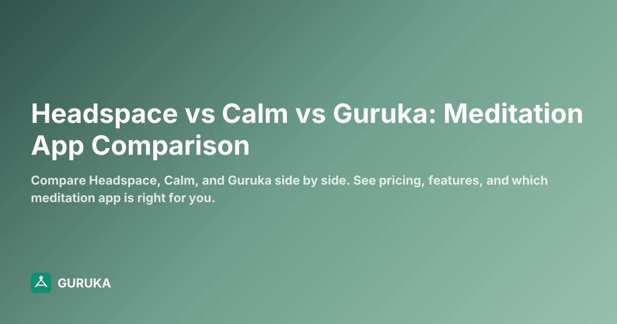 Headspace vs Calm vs Guruka: Meditation App Comparison